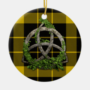Adorno De Cerámica Raeburn Tartán Y Céltica Trinity Knot