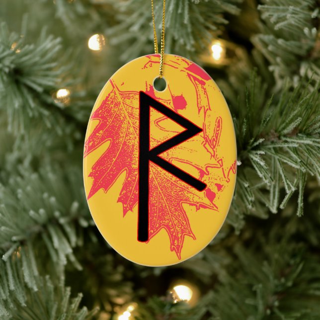 Adorno De Cerámica Raidho Viking Rune Yule Ornament - ¡Equilibrio! (Árbol)