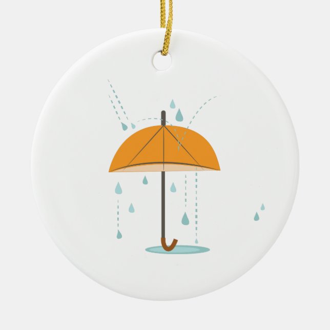Adorno De Cerámica Rain Umbrella (Frente)
