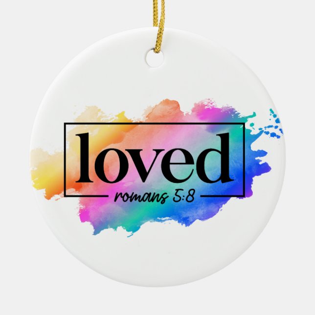 ADORNO DE CERÁMICA RAINBOW COLOCÓ LA PALABRA AMADA (Frente)