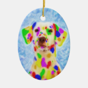 Adorno De Cerámica Rainbow Dalmatian