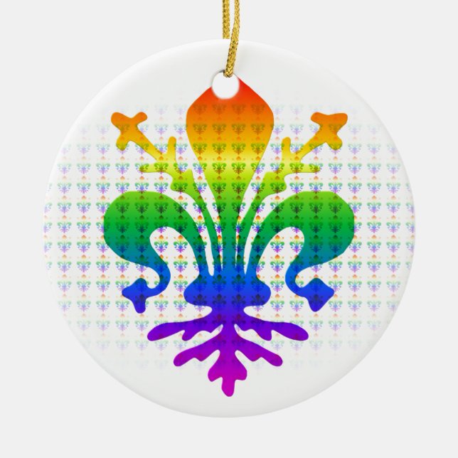 Adorno De Cerámica Rainbow Fleur-de-lis (Frente)
