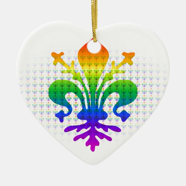 Adorno De Cerámica Rainbow Fleur-de-lis (Frente)