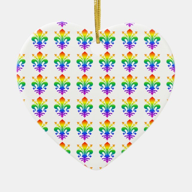 Adorno De Cerámica Rainbow Fleur-de-lis (Frente)