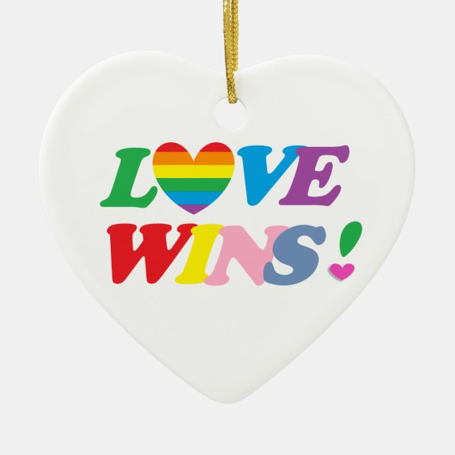 Adorno De Cerámica Rainbow Love Wins! LGBT (Frente)