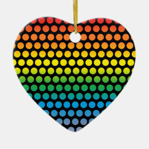 Adorno De Cerámica Rainbow Polka Dots Black