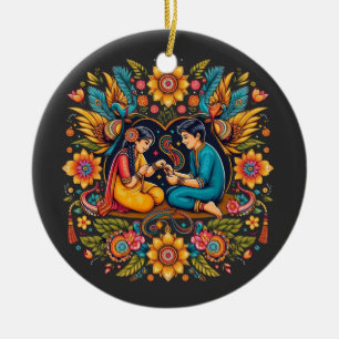 Adorno De Cerámica Rakhi Love