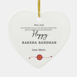 Adorno De Cerámica Raksha bandhan, tarjeta feliz rakhi personalizada,