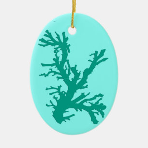 Adorno De Cerámica Rama de coral, turquesa y Aqua