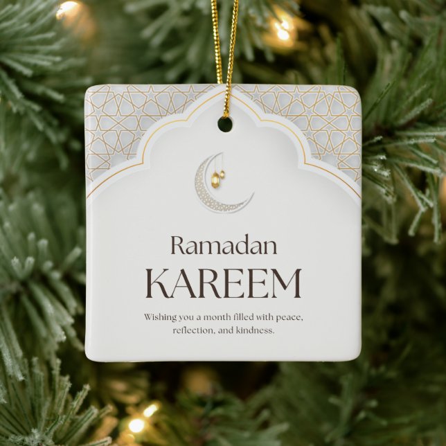Adorno De Cerámica Ramadan Kareem Lantern & Crescent Art (Árbol)