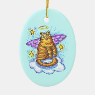 Adorno De Cerámica Rambo Kitty Cat Angel nombre personalizado Ornamen