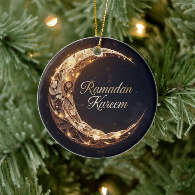 Adorno De Cerámica Ramdan Kareem Personalized Holiday  Card (Árbol)