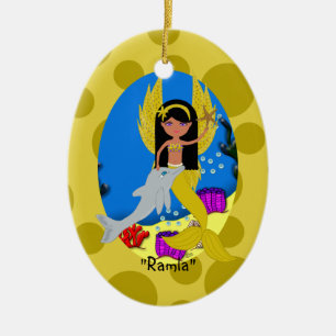 Adorno De Cerámica Ramla Gold Merfaery Ornament
