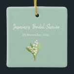 Adorno De Cerámica Ramo de lirios del valle para baby shower nupcial<br><div class="desc">Ramo de lirios del valle personalizar nombre y fecha e iniciales</div>