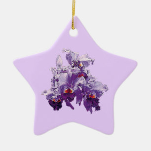 Adorno De Cerámica Ramo de Orquídeas Purpuras