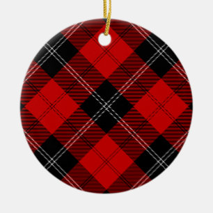 Adorno De Cerámica Ramsay tartan red black plon