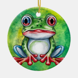 Adorno De Cerámica Rana Cute