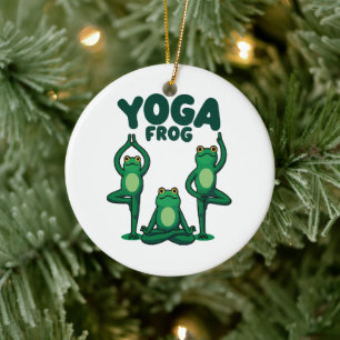 Adorno De Cerámica Ranas de yoga