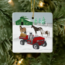 Adorno De Cerámica Rancho de Caballo de Granja Occidental Red ATV Per