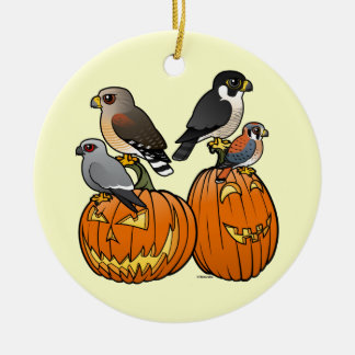 Adorno De Cerámica Rapaces de Birdorable en las calabazas