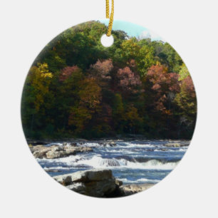 Adorno De Cerámica Rápidos del río Ohiopyle en otoño Pennsylvania