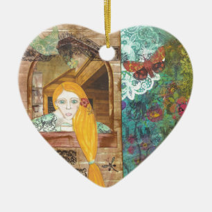 Adorno De Cerámica Rapunzel, soñando