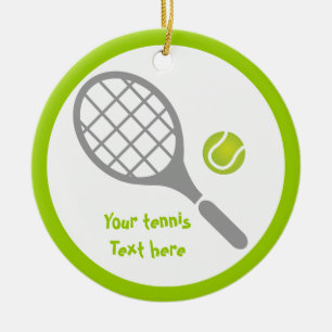 Adorno De Cerámica Raqueta de tenis y personalizado de pelotas