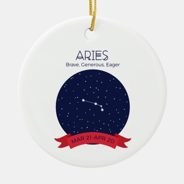 Adorno De Cerámica Rasgos de Aries (Frente)