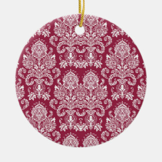 Adorno De Cerámica Raspberry Victorian Damask