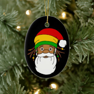 Adorno De Cerámica Rasta Santa Claus Navidad