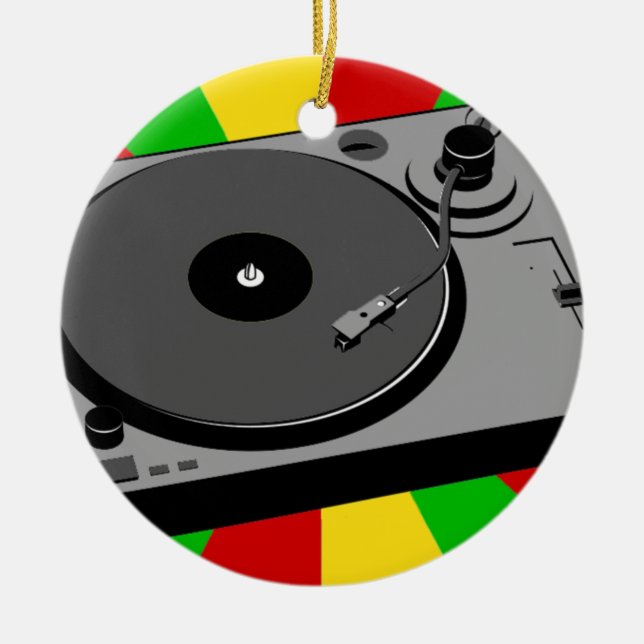 Adorno De Cerámica Rasta Turntable (Frente)