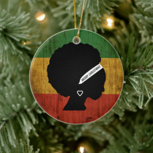 Adorno De Cerámica Rasta Woman Merry Christmas