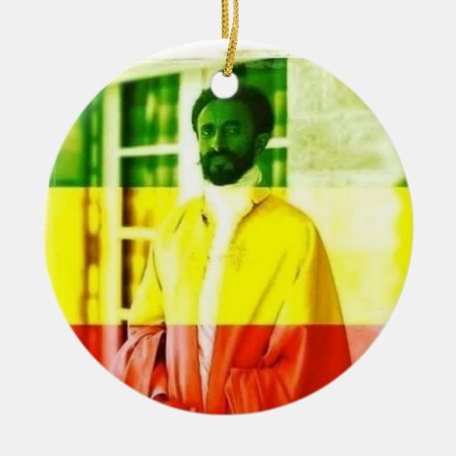 ADORNO DE CERÁMICA RASTAFARI!!! HAILE SELASSIE I ORNAMENT  (Frente)