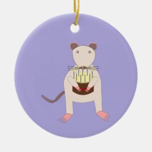 Adorno De Cerámica Rata siamesa con Personalizado de pastel de cumple