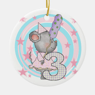 Adorno De Cerámica Ratón 3er cumpleaños camisetas y regalos