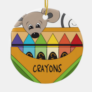 Adorno De Cerámica ratón con los creyones