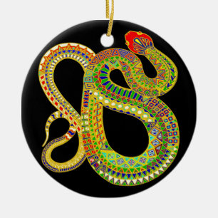 Adorno De Cerámica Rattler del Desierto del Suroeste