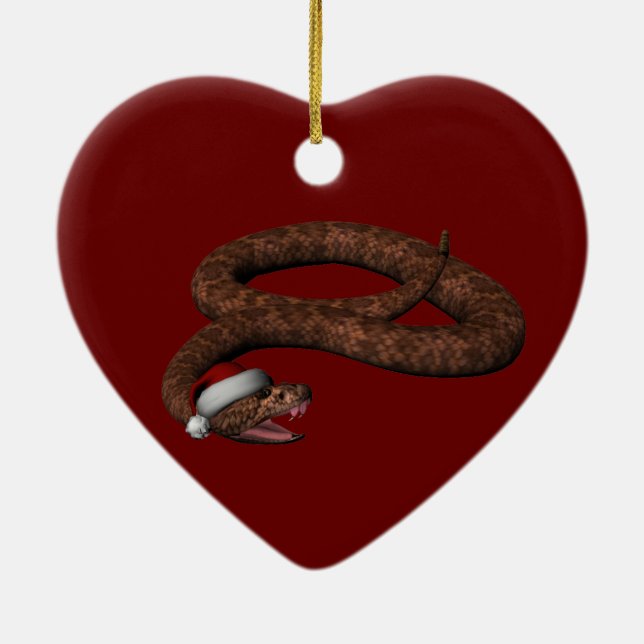 Adorno De Cerámica Rattlesnake Con Sombrero Santa (Atrás)