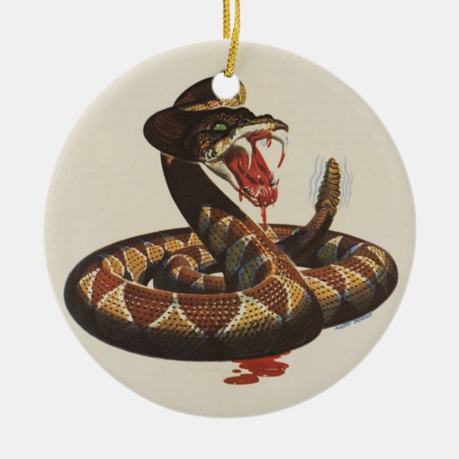 Adorno De Cerámica Rattlesnake Ornament (Frente)