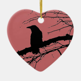 Adorno De Cerámica Raven Corazón Cortado