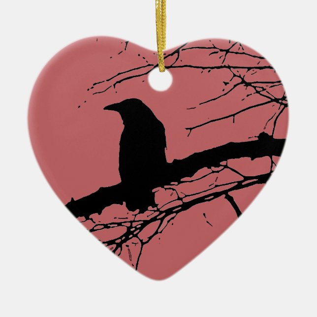 Adorno De Cerámica Raven Corazón Cortado (Frente)