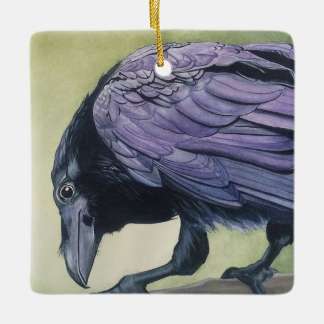 Adorno De Cerámica Raven Crow Lovers (Anverso)