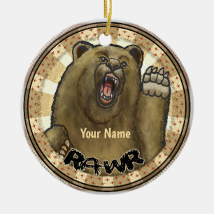 Adorno De Cerámica Rawr Bear