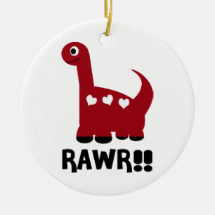 Adorno De Cerámica Rawr Dino Red