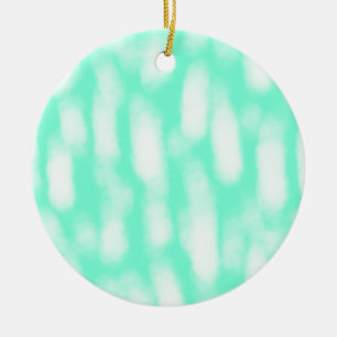 Adorno De Cerámica Rayas abstractas de acuarela blanca verde pastel