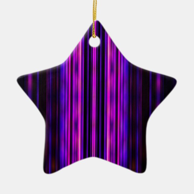 Adorno De Cerámica Rayas borrosas violetas brillantes (Frente)