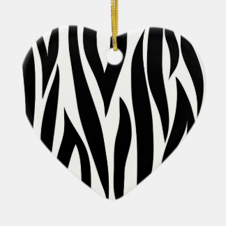 Adorno De Cerámica Rayas de la cebra - corazón Ornamnet