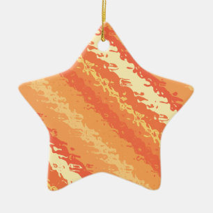 Adorno De Cerámica Rayas de vidrio - tonos naranja y oro