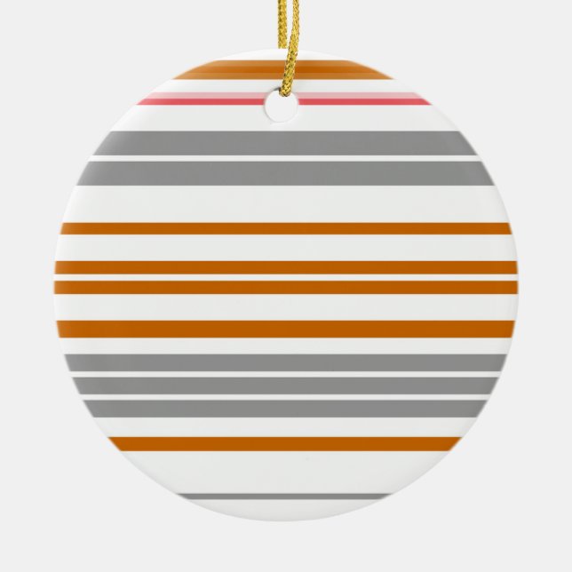 Adorno De Cerámica Rayas marrones grises cortas (Frente)