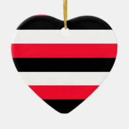 Adorno De Cerámica Rayas rojas, negras y blancas
